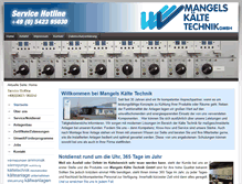 Tablet Screenshot of mangels-kaeltetechnik.de